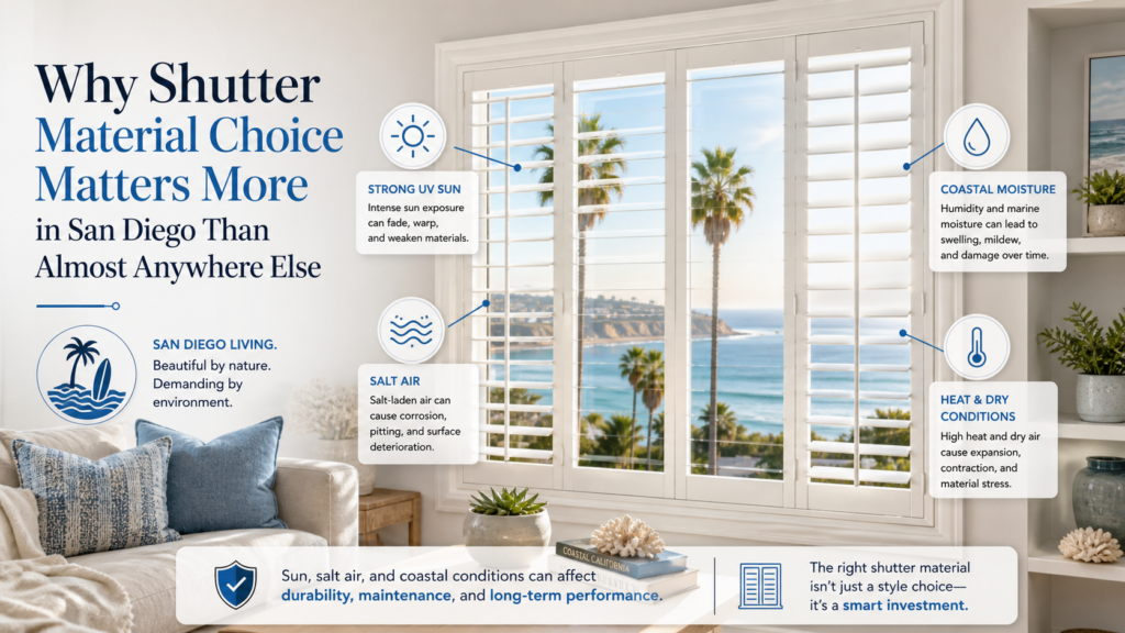 Why shutter material matters in San Diego